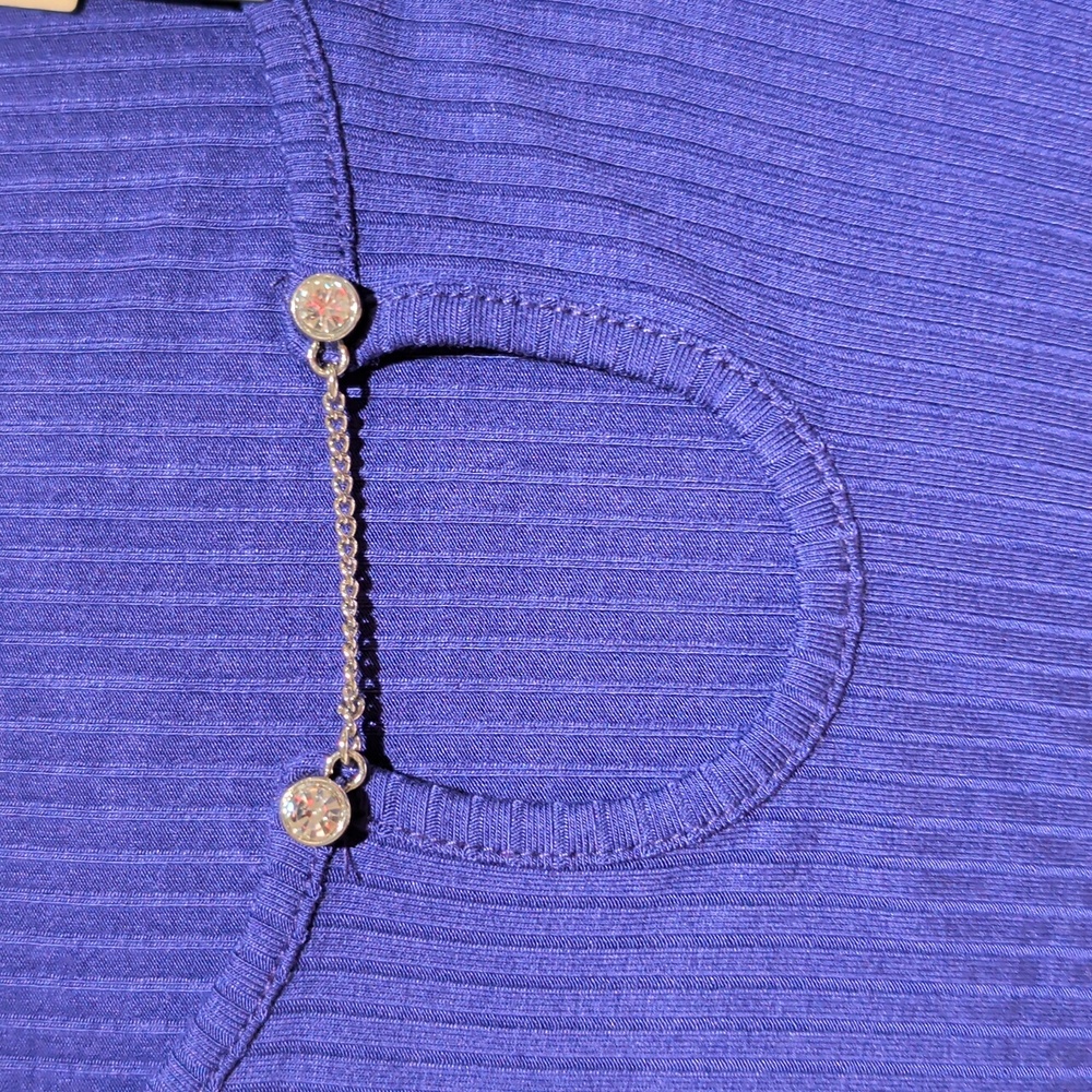 Mango Purple Ribbed Knit Top - Picture 3 of 4